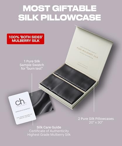 SUNDAYSILKS™ | Silk Pillow Cases 2 PACK | 22 Momme Mulberry Silk Pillowcase Set of 2 | All Sides 100% Pure Silk Slip Pillowcases Bliss for Women, Zipper, Standard Queen, King Size, 6A [Midnight Black] - Image 6