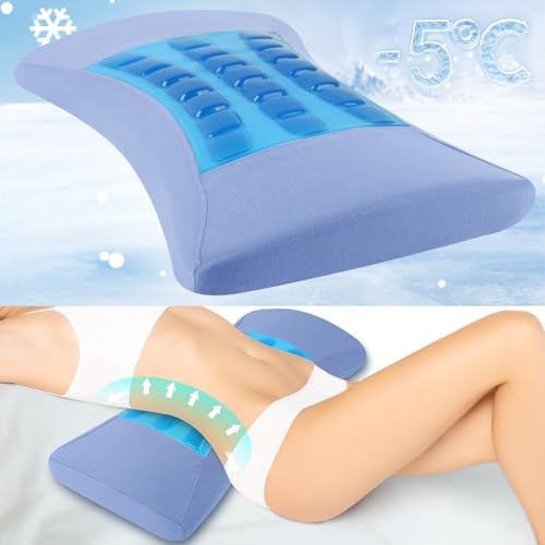 Lumbar Support Pillow for Bed Relief Lower Back Pain with Cooling Gel: Sciatica Lower Back Pillow for Sleeping-Memory Foam Waist Pillow for Side/Back/Stomach Sleepers-Bed Rest Pillow for Car, Sofa by VamorryDirect