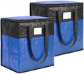 2Pack 180L Extra Large Moving Bags Heavy Duty with Strong Zipper & Comfortable Handles,Sturdy & Durable Clothes Storage Bags ,Reusable Packing Moving Boxes for College Dorm,Bedding, Space Saving,Blue by Unknown