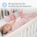 SleepingBaby Zipadee-Zip Transition Swaddle - Cozy Baby Swaddle Blanket with Zipper Convenience - Roomy Wearable Blanket for Easy Diaper Changes - Cherries, Large (12-24 Month) - Image 4
