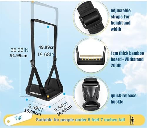 Foot Hammock Rest with Adjustable Strap Foe Airplane,Portable Desk for Plane Travel Office Working for Airplane, Office, Under Desk, Car - Image 2