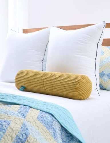 Long Cylinder Pillow Corduroy Lumbar Pillow Neck Roll Throw Pillow by Cherryarn