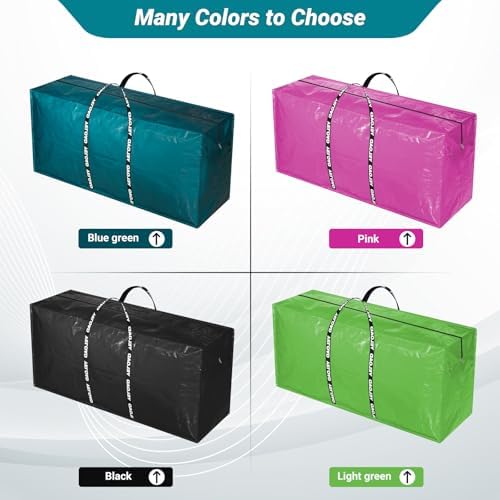 66 Gallon Extra Large Storage Bags 6 Pack – Black XXL Heavy Duty Waterproof Moving Tote Bags for College Dorm, Travel, Clothes & Bedding Foldable Zippered Duffle with Handles - Image 3