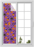 Window Privacy Film Frosted, Pumpkins Halloween Reusable Static Cling Window Tints, Horror Haunted Houses Purple Heat Control Windows Films for Offices, Balcony, 29.5 x 118 Inches by Unknown
