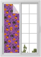 Window Privacy Film Frosted, Pumpkins Halloween Reusable Static Cling Window Tints, Horror Haunted Houses Purple Heat Control Windows Films for Offices, Balcony, 29.5 x 118 Inches by Unknown