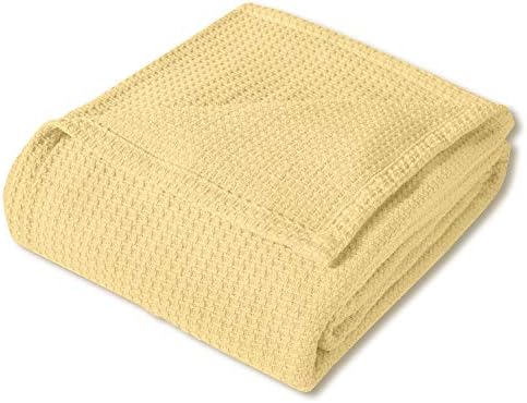 Sweet Home Collection 100% Fine Cotton Blanket Luxurious Weave Stylish Design Soft and Comfortable All Season Warmth, King, Lemon(Pack of 1) - Image 2