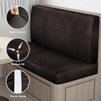 Leather Look RV Dinette Cushion Covers, Stretch Camper Cushion Slipcovers for Travel Trailer Couch RV Booth Seat, Replacement Camper Sofa Chair Protector (2 Backrest Cover & 2 Bench Cover,Chocolate) - Image 5