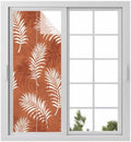 Window Privacy Film Frosted, Burnt Orange Leaves Static Cling Door Window Covering, Middle Century Tropical Monstera UV Blocking Windows Film for Office, Hotel, Bedroom, 29.5 x 78.7 Inches by Unknown