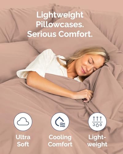 King Standard Pillow Cases - 6 Pack Pillowcase Covers - 20" x 36" (Mauve) - Image 3