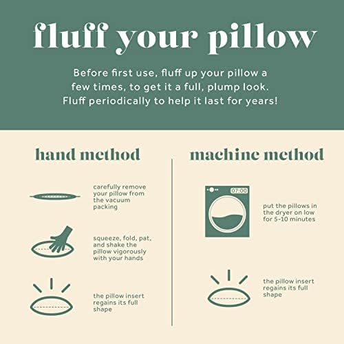 ComfyDown 16x16 Throw Pillow Inserts (Set of 2), Down & Feather Fill, 100% Cotton Cover, Made in USA – Premium Soft Decorative Pillow Forms Sham Stuffers for Bed, Sofa & Couch - Image 4