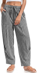 TARSE Womens Linen Barrel Pants Casual Summer Travel Lounge Trousers by TARSE