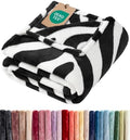 Zebra Print Blanket Cal King Size - Flannel Fleece Luxury Cal King Blanket by CGKUnlimited