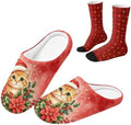 House Slipper and Socks Set for Women Warm Comfy Fuzzy Slipper with Crew Socks Plush Fuzzy Slippers for Indoor by Baxinh