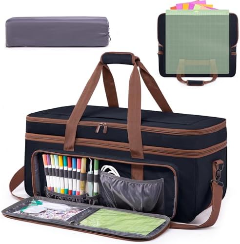 Double Layer Carrying Case with Cutting Mat Pocket & Accessories Storage by IMAGINING