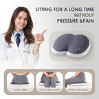 FLORICH 3 PCS Seat Cushion for Carseat Lumbar Support Pillow Car Neck Headrest Pillows Ultrathick Memory Foam Seat Pads Pressure Relief Back Cushion for Office Chair(Beige Grey) - Image 3