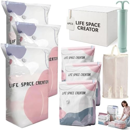 No-Pump Vacuum Storage Bags, Life Space Creator Storage Bags (6) by Unknown