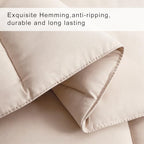 COHOME Quilted Oversized King Size Comforter - All-Season Down Alternative Duvet Insert - Luxury Hotel Winter Warm Beige Comforter with Anti-Clump Tech & 8 Tabs- Reversible（98"x116"） - Image 4