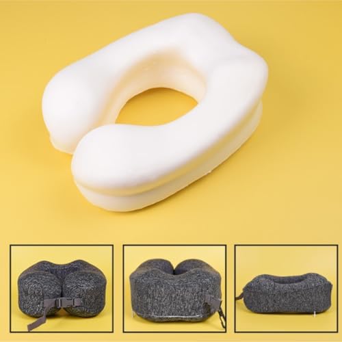 QUQUQ Travel Neck Pillow for Sleeping Detachable and Washable U-Shaped Neck Pillow Portable Travel Comfortable(Grey) - Image 4