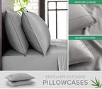 Pure Bamboo Twin XL Sheets, Genuine 100% Organic Viscose Derived from Bamboo Bed Sheet Set, Luxuriously Soft & Cooling, Double Stitching, 2 Year Quality Promise (Twin XL, Stone Grey) - Image 3