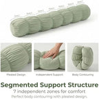 Pat. Pend. Cylinder Pillow for Bed, 39 Inch, Celadon Green - Image 3