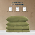 SLEEP ZONE 3 Pieces Jersey Knit Bedding Sets with 1 Comforter and 2 Pillow Shams, Soft and Breathable Comforter Set with Women, Men, Adults, Washable (Green, Full) - Image 6