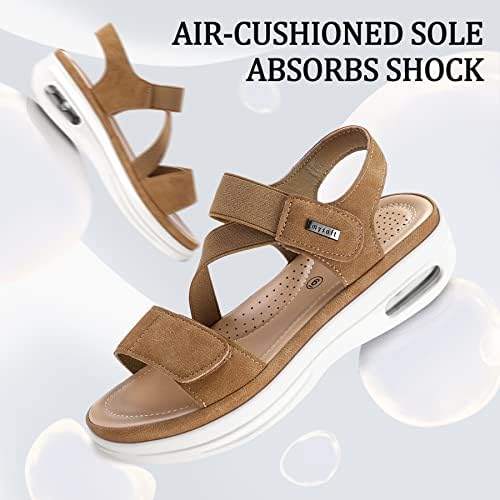 mysoft Women's Comfortable Walking Sandals Platform Wedge Ankle Strap - Image 4