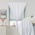 Stick On Blackout Curtains No Drill Required Self Adhesive Window Coverings for Bedroom Living Room Kitchen 46" W x 84" L White 1 Panel - Image 2
