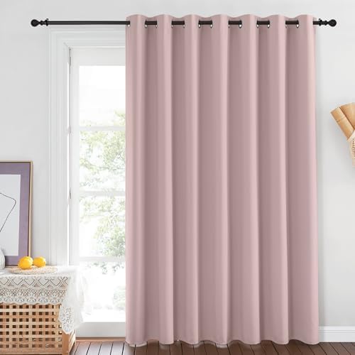 NICETOWN Baby Pink Curtains for Nursery, Sliding Glass Door Grommet Thermal Insulated Blackout Curtain Room Divider Sound Reducing Window Treatment for Kids Room/Bedroom, 1 Panel, W100 x L84 - Image 2