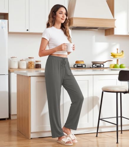 WiWi Pajama Pants for Women Viscose from Bamboo Super Soft Wide Leg Cooling Sweatpants Drawstring Bottoms Sleep Pj Pant S-XXL - Image 3