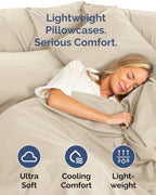 Queen Pillow Cases - 10 Pack Soft Pillowcase Covers - 20" x 30" (Wheat) - Image 3