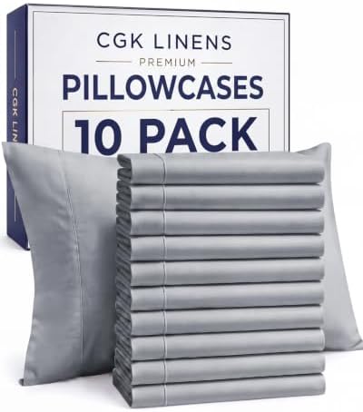 Standard Pillow Cases - 10 Pack Pillowcase Covers - 20" x 26" (Steel Blue) by CGKUnlimited