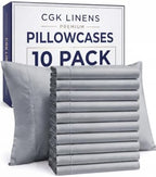 Queen Pillow Cases - 10 Pack Pillowcase Covers - 20" x 30" (Steel Blue) by CGKUnlimited