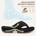BCSTUDIO Women's Orthopedic Flip Flop Fuzzy Slippers with Arch Support - Image 4