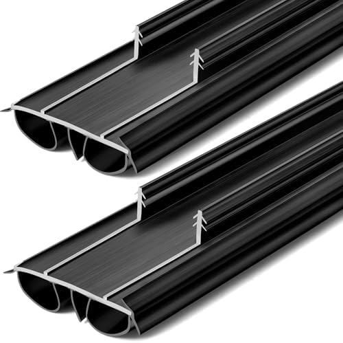 Pushglossy 2 Pcs Double Bubble Kerf 36" Door Bottom Seal, Black by Pushglossy
