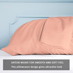 Kamas Egyptian Cotton Sateen Weave Pack of 2 Extra Large Pillowcase to Fit Your Oversized Pancake Large Huge & Gusseted Pillows (Peach Pink, Queen Oversize- 23x34) - Image 3