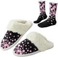 Fuzzy Slippers for Women Washable Cotton Slippers with Crew Socks by Unknown