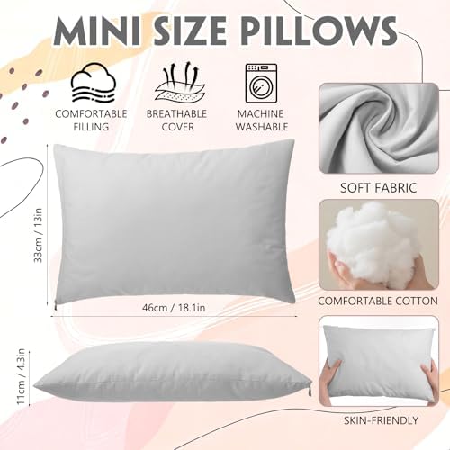 Kigley 6 Pack Mini Pillows Bulk Small Pillows 18"x13" Soft Travel Nap Pillow for Daycare Nap Time Pet Neck Lumbar - Image 2