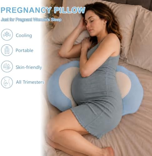 Pregnancy Pillow for Sleeping Cooling Wedge Maternity Body Pillow - Image 4