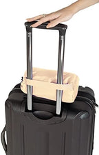 BlueHills Ultra Compact Travel Blanket Pillows Lightweight for Two Airplane Traveling Essentials Flight Throws in Bag case with Backpack Clip Compact Large Plane Accessories – Beige and Black - Image 4