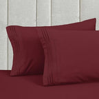 Mocassi King Size 4-Piece Bed Sheet Set - 1800 Premium Hotel Quality Microfiber 18-24 Inches Extra Deep Pocket Fitted Sheet- Luxury Soft, Breathable, Wrinkle, and Fade Resistant, Burgundy - Image 6
