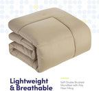 Twin Comforter Set with Sheets - 5-Piece Bedding Collection - 1 Comforter, 1 Fitted Sheet, 1 Flat, 2 Pillowcases - Deep Pocket - Soft & Breathable Premium Quality - Ideal for All Seasons, Taupe - Image 4