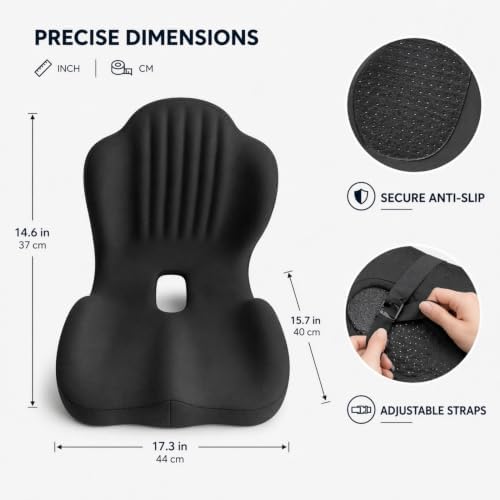 Ergonomic Seat Cushion with Lumbar Support, Memory Foam - Image 2