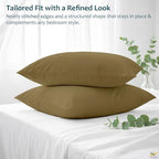 Pillow Cases - Set of 2, Taupe Solid (20" X 32") - Pillow Covers Made of 100% Cotton - 300 Thread Count Super Soft and Breathable Sateen Weave Pillowcases. - Image 5