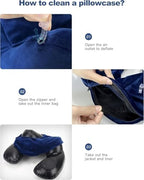 QUQUQ Travel Neck Pillow for Sleeping Self-Inflatable Travel Neck Pillow Velvet Washable for Airplanes Comfortable - Image 6
