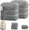 Comforter Storage Bag, Large Capacity Blanket Storage Bags 3-Layer Ultra Space Saving Self Compression Organizer, Heavy Duty Space Saver Organizer for Bedding, Clothes, Blanket, 2-Pack, Gray by Unknown