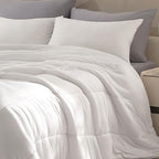 SLEEP ZONE Queen Size Comforter Set, Breathable Jersey Knit Soft Duvet Insert Set 3 Pieces Bedding Sets for Bedroom All Season, White - Image 2
