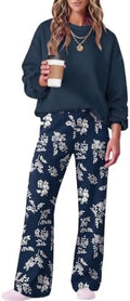 Two Piece Lounge Sets for Women Wide Leg Pant Matching Sets with Pockets by Yousify