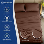 DREAMCARE Twin XL Sheets - 4pc Breathable Cooling Sheets Twin XL Sheet Sets - Image 2