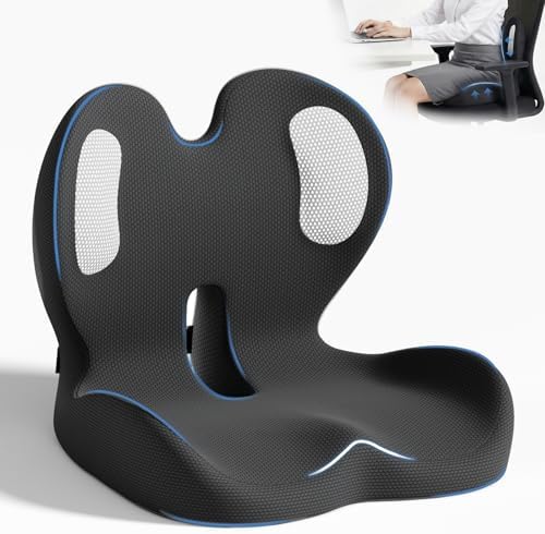 Ergonomic Seat Cushion with Lumbar Support Pillow for Office and Car by ECONVCE