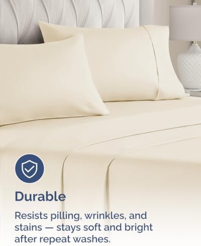 King Pillow Cases - 6 Pack Soft Pillowcase Covers - 20" x 40" (Off White) - Image 4